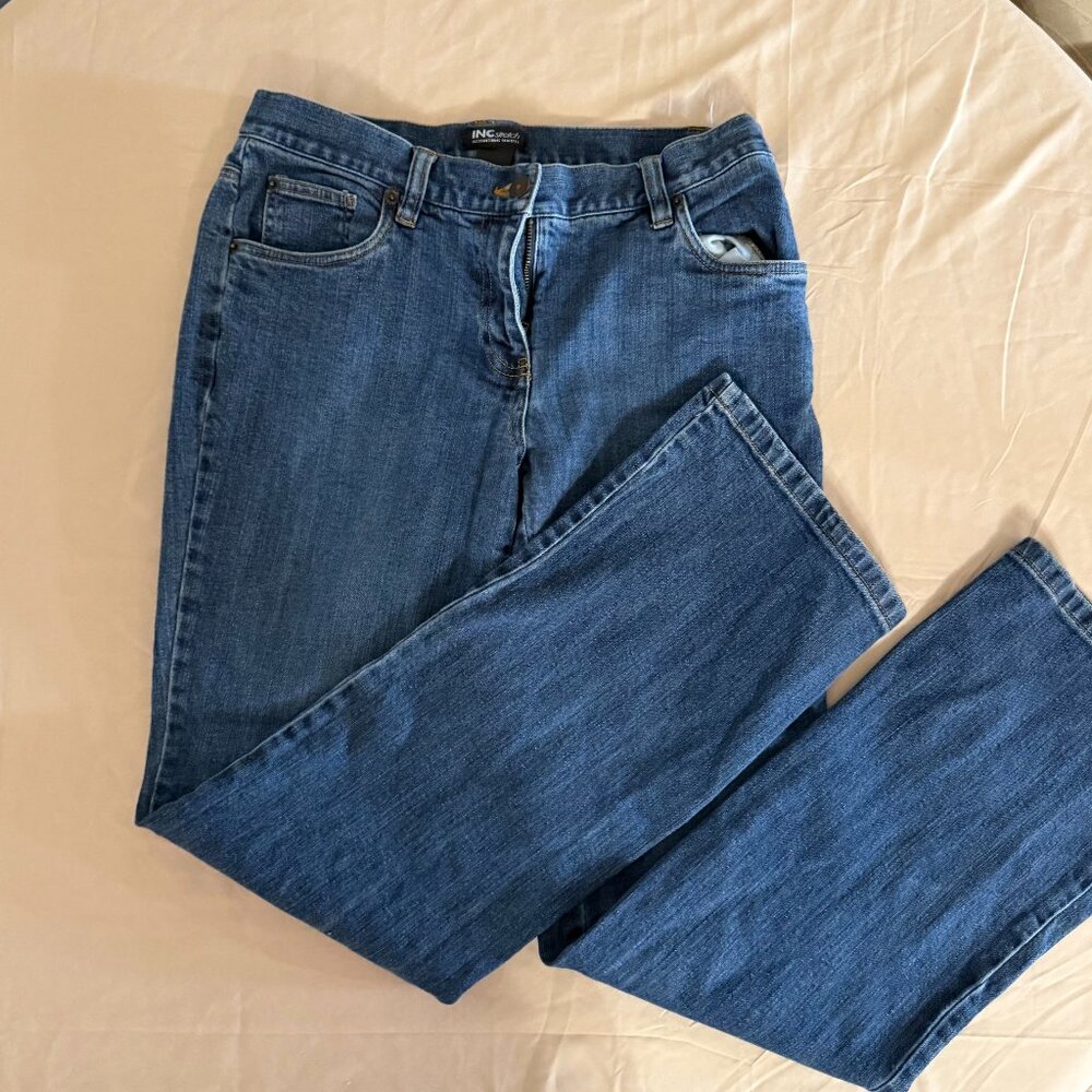 Stretch Straight Blue Jeans